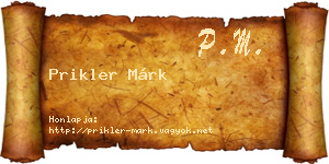 Prikler Márk névjegykártya